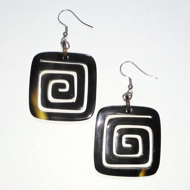 Natural Buffalo Horn Earrings