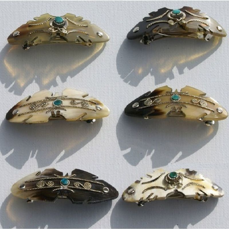 Natural Buffalo Horn Hair Clips