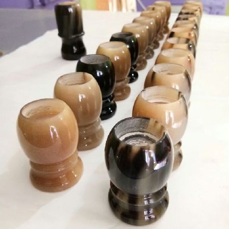Natural Buffalo Horn & Bone Brush Handles