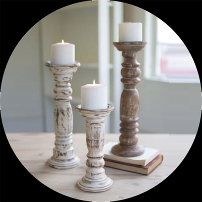 Natural Buffalo Horn Candle Holders 22