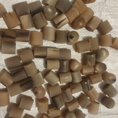 Thick & Brown Cattle Horn Button Blanks – Strong, Bold & Natural